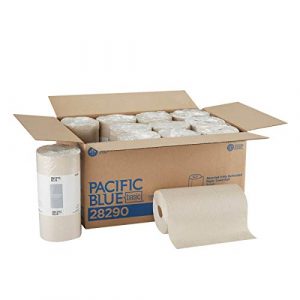 Pacific Blue Basic 2-Ply Recycled Perforated Paper Roll Towel by Georgia-Pacific Pro 250 Sheets Per Roll, 12 Rolls Per Case