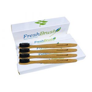 FreshBrush Bamboo Toothbrush (4 Pack) Natural Eco-Friendly Toothbrush with Soft and BPA Free…